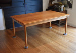 Extra large/long Danish teak expandable dining table - 106.5" long