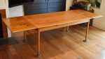 Extra large/long Danish teak expandable dining table - 106.5" long