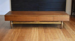 Newly-restored American of Martinsville walnut coffee table/TV unit