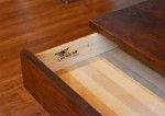 Newly-restored American of Martinsville walnut coffee table/TV unit