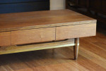 Newly-restored American of Martinsville walnut coffee table/TV unit