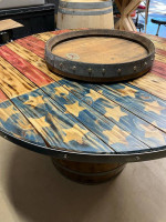 custom wine barrel table