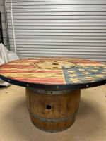 custom wine barrel table