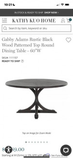 60” Round Dining Table-Black