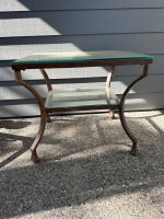Glass and metal side table
