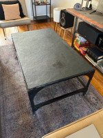 Slate and metal industrial coffee table