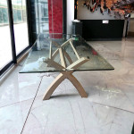 Rectangular Dining Table w/ Glass Top