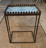 Metal Table with Pattern on Top - 20x14x26
