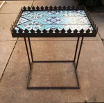 Metal Table with Pattern on Top - 20x14x26