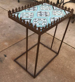 Metal Table with Pattern on Top - 20x14x26