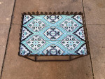 Metal Table with Pattern on Top - 20x14x26
