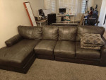 Italian made Leather Couach With Free Coffee Table And Couch Table