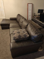 Italian made Leather Couach With Free Coffee Table And Couch Table