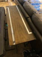 Italian made Leather Couach With Free Coffee Table And Couch Table