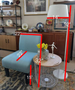 Chair/Table/Floor Lamp/Vase