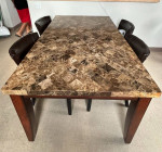 Granite dining room table, coffee table, lamp, stand