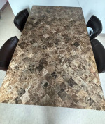 Granite dining room table, coffee table, lamp, stand