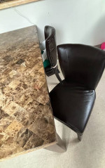 Granite dining room table, coffee table, lamp, stand