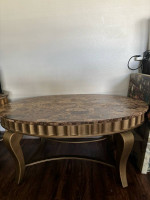 Granite dining room table, coffee table, lamp, stand