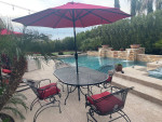 BEAUTIFUL 6 PIECE HEAVY WROUGHT IRON PATIO TABLE SET