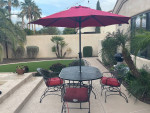 BEAUTIFUL 6 PIECE HEAVY WROUGHT IRON PATIO TABLE SET