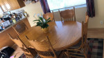 Wood folding table with 6 chairs $500  obo