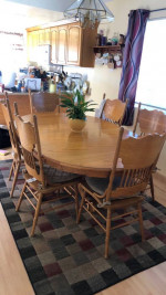 Wood folding table with 6 chairs $500  obo