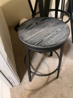 Tall Round Table and 4 Stools (chairs) Kitchen, Patio, Gray