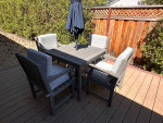 Outdoor Patio Set - Table and 4 Arm Chairs
