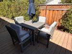 Outdoor Patio Set - Table and 4 Arm Chairs