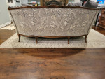 Curved Wood Trim Sofa
