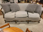 Curved Wood Trim Sofa