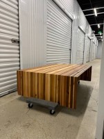 Modern Solid Cedar Wood Coffee Table Waterfall Edges