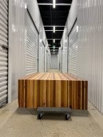 Modern Solid Cedar Wood Coffee Table Waterfall Edges