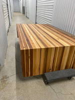 Modern Solid Cedar Wood Coffee Table Waterfall Edges