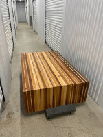 Modern Solid Cedar Wood Coffee Table Waterfall Edges