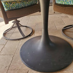 55 inch round tin top patio dining table