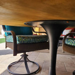 55 inch round tin top patio dining table