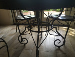 Kitchen Table and Chairs (Wood/Wrought Iron)