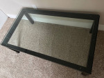 Glass coffee table- CratesnBarrel