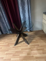 X based glass top dining table