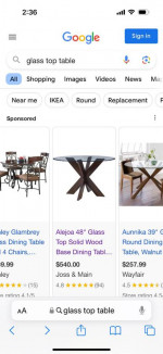 X based glass top dining table
