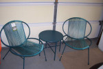 New Patio Set, 2 string Wicker Chairs and Table* 2 Throw Pillows