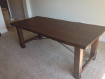 Distressed wood dining table