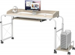 Overbed Table with Wheels, Height & Length Adj, Computer Shelf, NEW