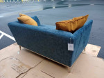NEW Mid-Century Modern Velvet Navy Blue Loveseat Sofa