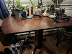 Sturdy wood dining table (sm-med)