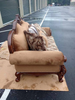 NEW Elegant Brown and Floral Provincial/Victorian Loveseat Sofa