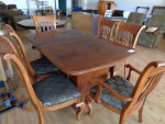 Wood Table and Six Chairs Plus One Leaves