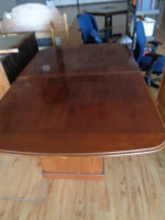 Wood Table and Six Chairs Plus One Leaves